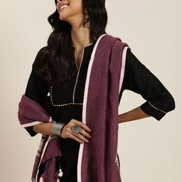 Taavi Woven Linen Blend Sustainable Design Dupatta-16