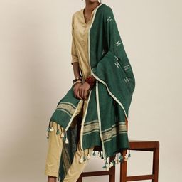 Taavi Woven Design Cotton Linen Sustainable Dupatta-picture-10