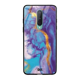 DailyObjects Blue & Gold Marble Thunder OnePlus 8 Glass Case-picture-53