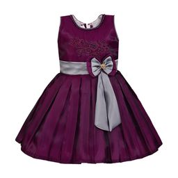 Wish Karo Girls Purple Embellished Fit and Flare Dress-picture-14
