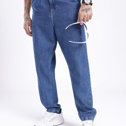 glitchez Men Street Savvy Loose Cropped Fit Pleated Jeans-image-55