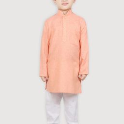 SG YUVRAJ Boys Orange Kurta with Churidar-image-2