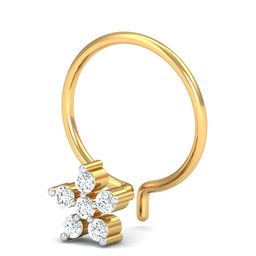 KUBERBOX 18K Yellow Gold Diamond Blime Nose Wire-45