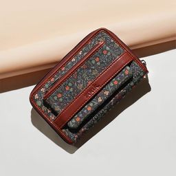 ZOUK Floral Printed Zip Detail Zip Around Wallet-13