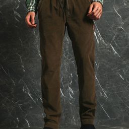 Breakbounce  Men Olive  Slim Fit Corduroy Jogger-image-84