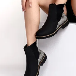 yoho Women Mid Top Digital Printed Chelsea Boots-image-98