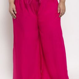 TAG 7 PLUS Women Pink Solid Flared Palazzo-image-59