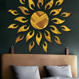 Wall1ders Sun Shaped Acrylic Mirror Wall Sticker-28