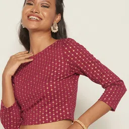 Global Desi Geometric Print Styled Back Crop Top-image-42