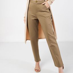 SASSAFRAS Women Beige Mid-Rise Slim Fit Trousers-image-16