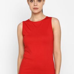 appulse Women Red Solid Round Neck T-shirt-image-27