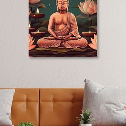 OLIVE TREE Green & Pink Canvas Religious Wall Art-picture-18