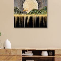 OLIVE TREE Cream-Coloured & Green Canvas Wall Art-image-13