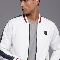 WROGN Men White Solid Varsity Jacket-image-70