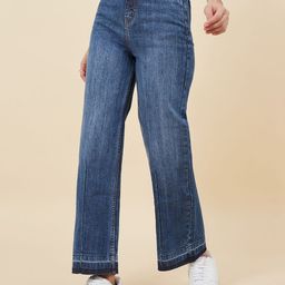 Styli Women High Rise Wide Leg Stretchable Jeans-image-78