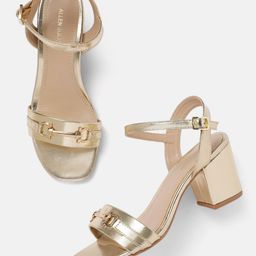 Allen Solly Open Toe Horsebit Detail Block Heels-35