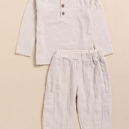 COT & CANDY Kids Henley Neck T-Shirt With Joggers-image-28