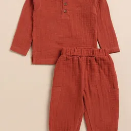 COT & CANDY Kids Henley Neck T-shirt with Joggers-image-86