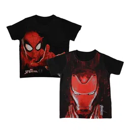 Marvel by Wear Your Mind Boys Pack Of 2 Spiderman Printed Round Neck T-shirt-image-69