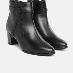 Allen Solly Women Tie-Up Detail Block Heel Boots-image-10