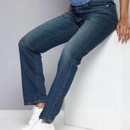 Levis Women 724 Slim Straight Fit High-Rise Heavy Fade Stretchable Jeans-image-53