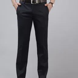 Park Avenue Men Striped Slim Fit Formal Trousers-image-86