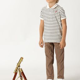 Nautica Boys Round Neck Striped Cotton T-shirt-image-36
