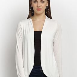 Rute Women Off-White Solid Open Front Shrug-6