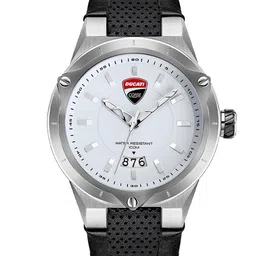 DUCATI CORSE Men White Dial & Black Leather Textured Straps Analogue Watch-picture-41