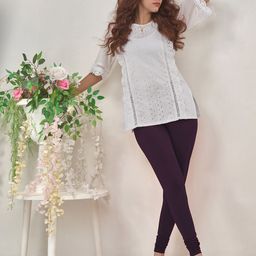 LYRA Women Purple Solid Churidar-Length Leggings-picture-23