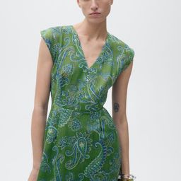 MANGO Paisley Print A-Line Sleeveless Midi Dress-image-35