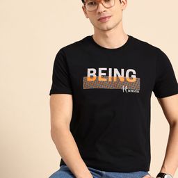 Being Human Brand Logo Printed Pure Cotton Slim Fit T-shirt-picture-4