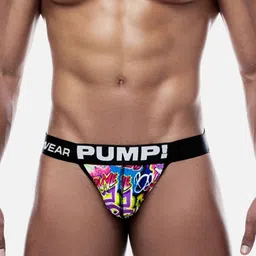 PUMP CLUB Men Printed Thong Brief ART224-Black-M-image-75