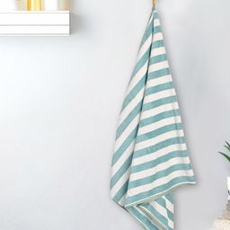MARKET99 Green & White Striped 300 GSM Bath Towel-image-46