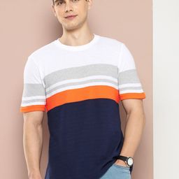 Harvard Colourblocked Pure Cotton Casual T-shirt-picture-28