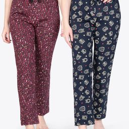 ariel Pack Of 2 Printed Pure Cotton Lounge Pants-image-34
