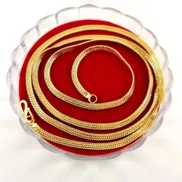 Nawab Collection Unisex Brass Gold-Plated Minimal Chain-image-84