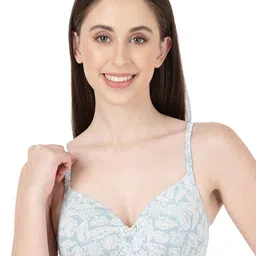 BLOSSOM Floral Medium Coverage Lightly Padded T-shirt Bra-22