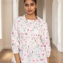 Dora Dori Women Floral Printed Cotton Peplum Top-picture-26