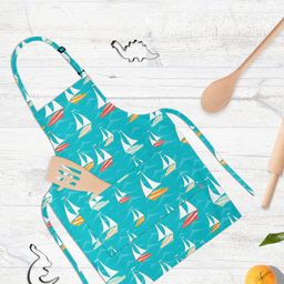 ArtzFolio Blue & White Printed Cotton Aprons-image-64