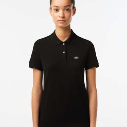 Lacoste Women Black Solid Polo Collar T-shirt-image-54