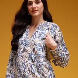 HERE&NOW Long Sleeves Abstract Printed Top-picture-27