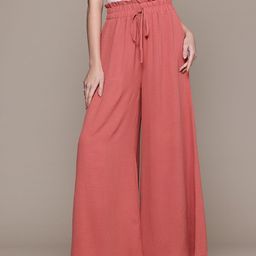 bebeWomen Soft Romance Frill Detail High-Rise Trousers-image-10