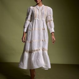 Dash and Dot Self Design A-Line Midi Dress-image-96