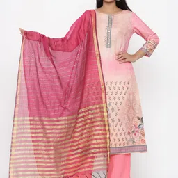 RANGMAYEE Women Pink Printed Kurta with Palazzos & Dupatta-image-34
