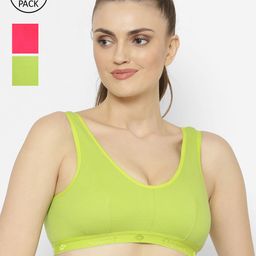 Floret Pack of 3 Solid Non-Wired Non Padded Workout Bra-44
