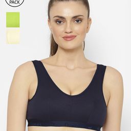Floret Pack Of 3 Solid Non-Wired Non Padded Workout Bras Florida-23