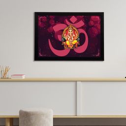 eCraftIndia Purple & Pink Lord Ganesha Satin Matt Textured UV Wall Art-image-50
