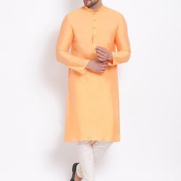 Sanwara Men Orange Solid Kurta with Pyjamas-picture-43