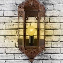 Homesake Copper-Toned Solid Vintage Moroccan Wall Armed Sconce-image-59